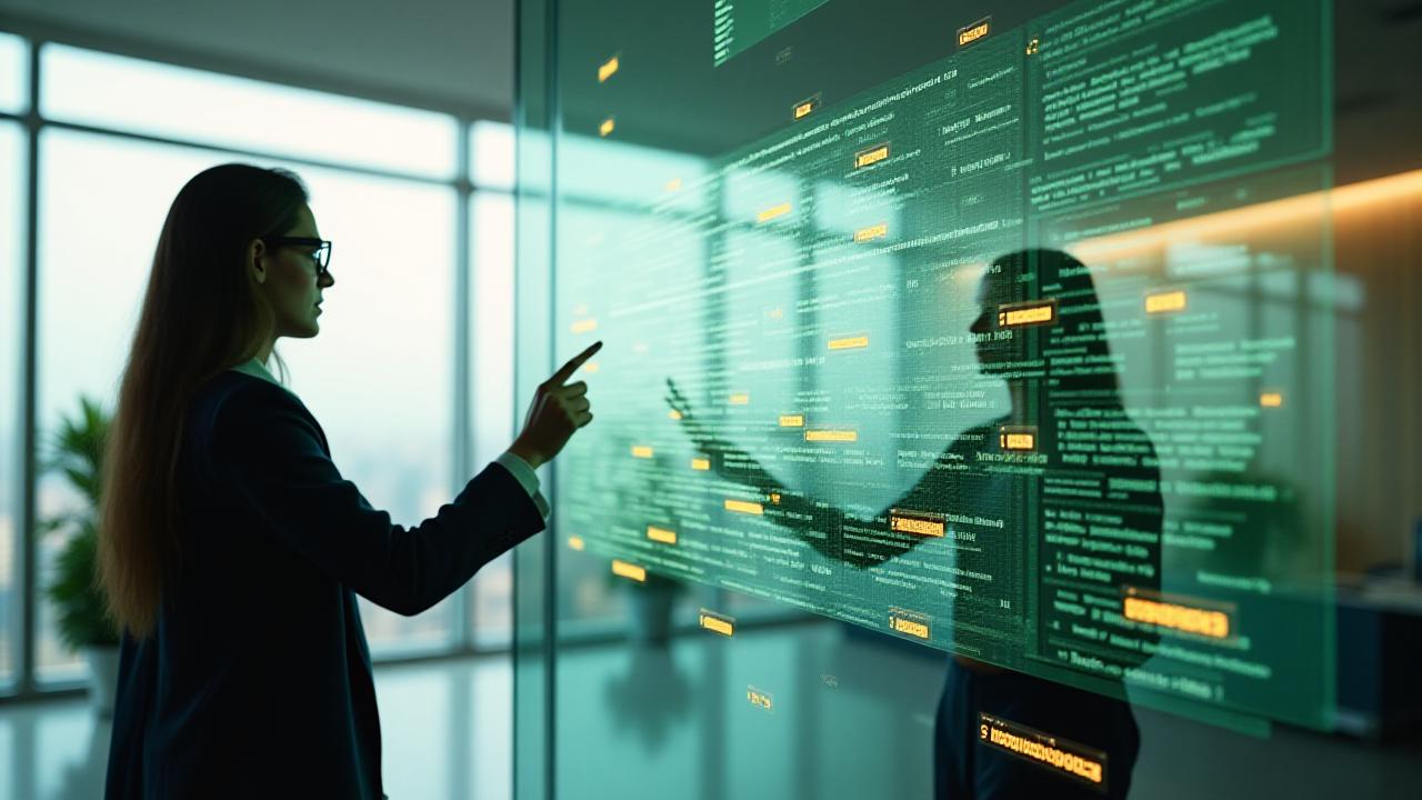 Футуристическая визуализация сотрудничества человека и ИИ в лингвистике